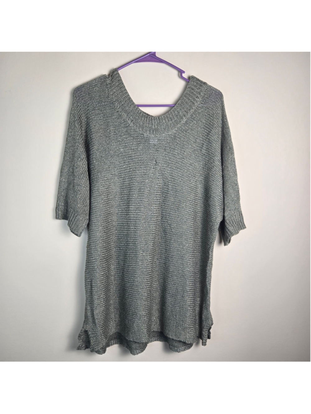 Women's Coldwater Creek Silver Scoop Neck Sweater Size L